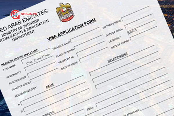 Đơn xin visa Dubai theo mẫu của Đại sứ quán